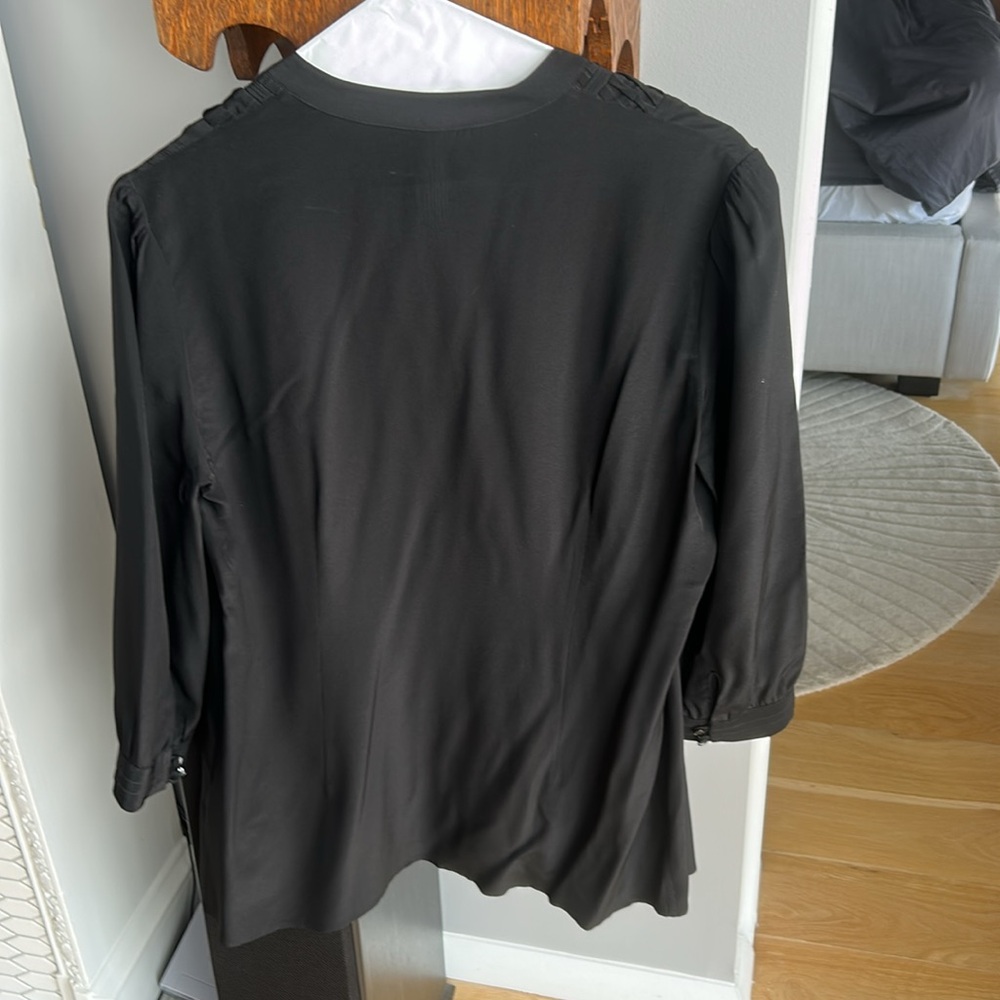 JOIE Black Silk Three Quarter Length Sleeve Shirt - Picture 4 of 8